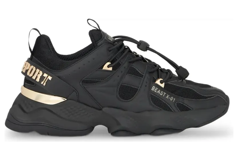 Plein Sport Runner Beast X-01 sneakers met vlakken – Zwart (SAFSUSC0929STE003N)