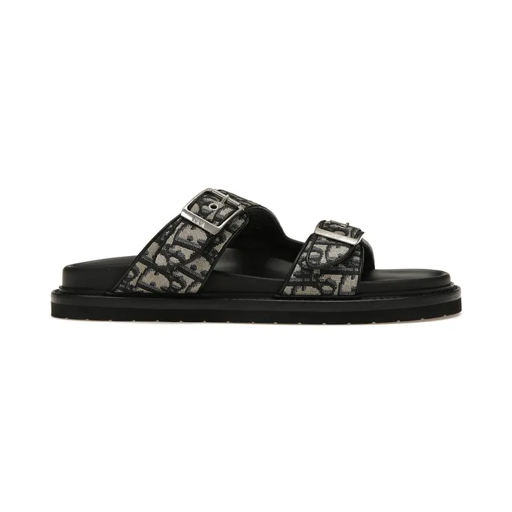 Dior Aqua Sandal Beige Black Dior Oblique Jacquard (3SA115ZSA_H561)