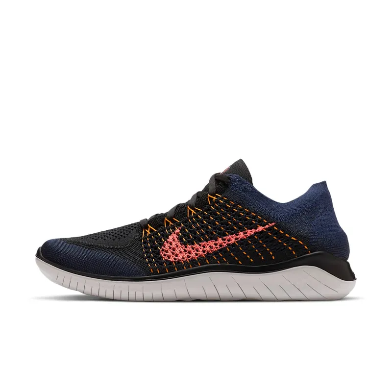 Nike Free RN Flyknit 2018 Black Flash Crimson Orange Peel Black/Flash Crimson-Orange Peel (942838-068)