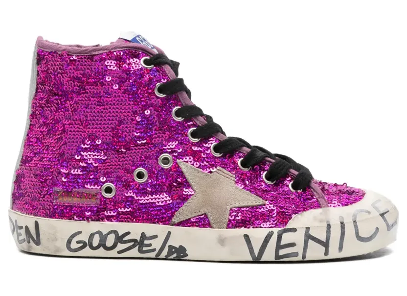 Golden Goose Francy Penstar Sneakers mit Pailletten – Violett (GWF00114F002977)