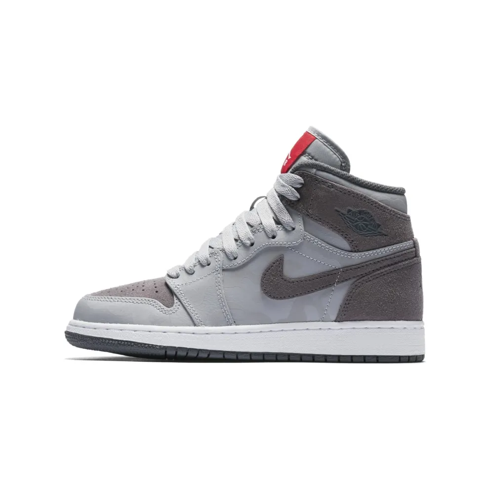 Jordan 1 Retro High Camo 3M Wolf Grey (GS) Wolf Grey/Dark Grey-White-University Red (822858-027)