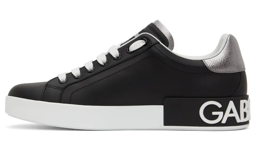 Dolce & Gabbana Black & White Portofino Sneakers (CS1760 AH527) (3)