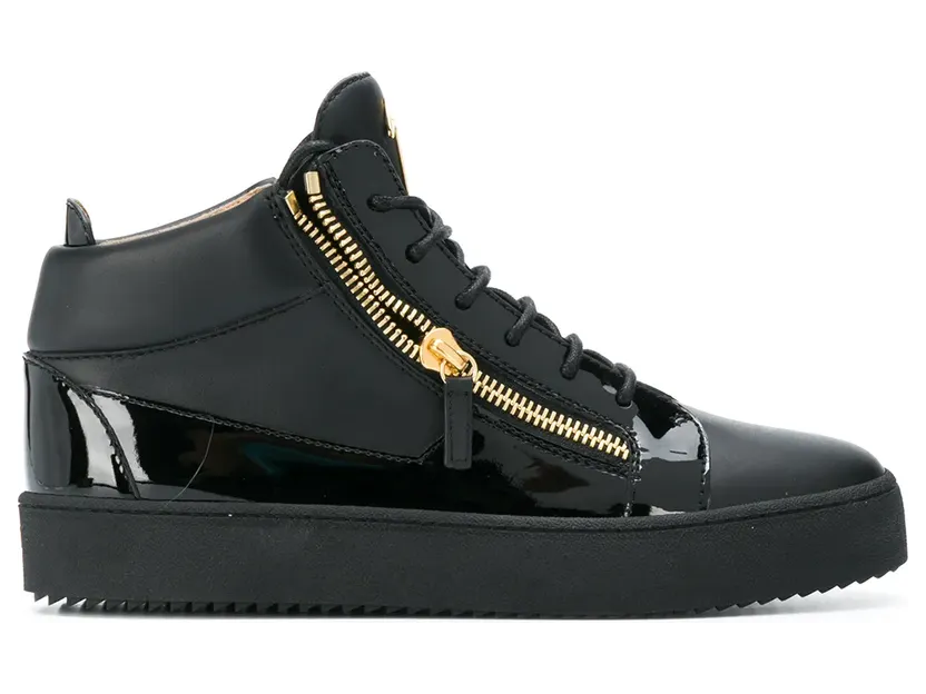 Giuseppe Zanotti Kriss leren mid-top sneakers – Zwart (RU00011003)