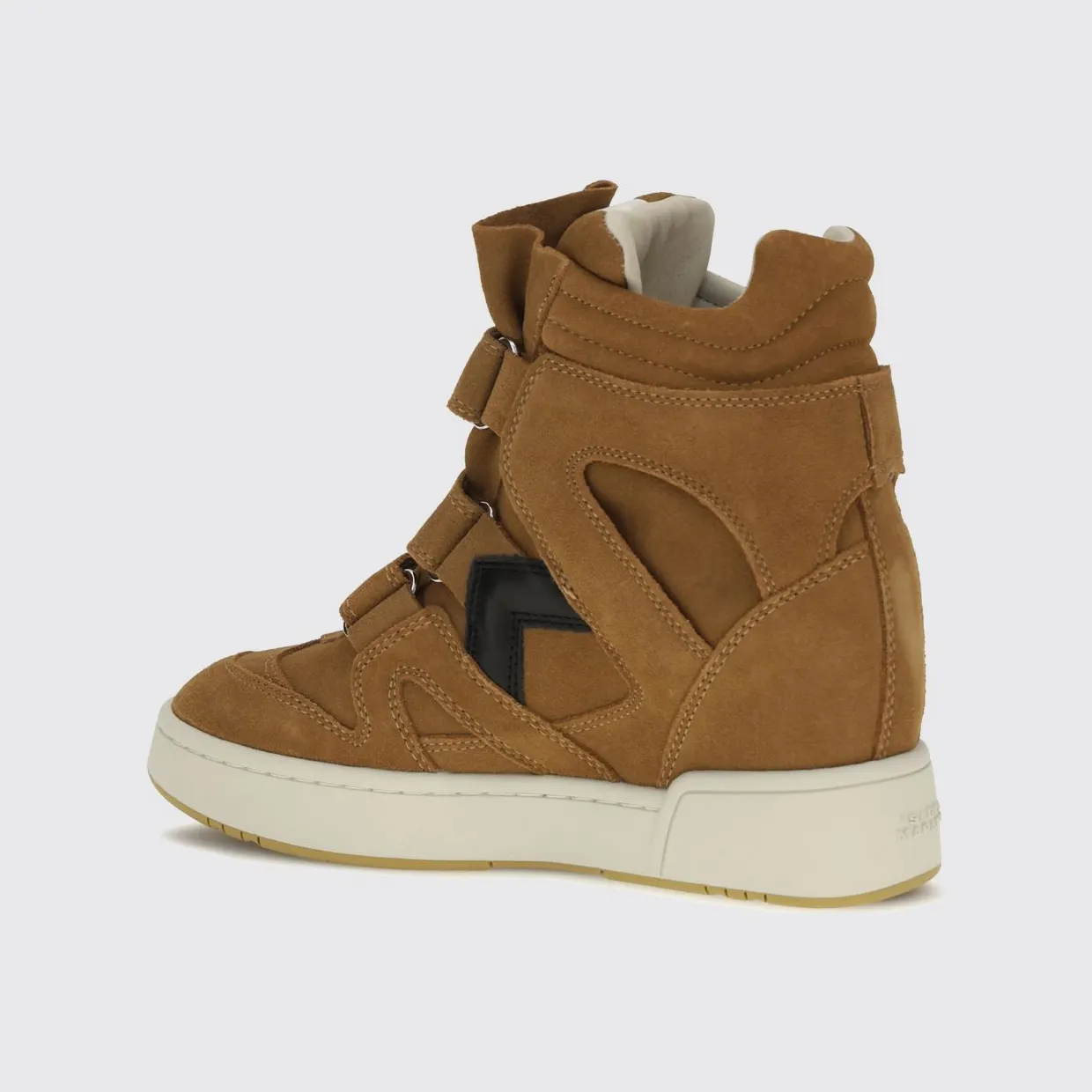 Isabel Marant Suede Leather High-Top Sneakers with Internal Wedge Brown (BK0010FAD1E03SCOBK) (2)