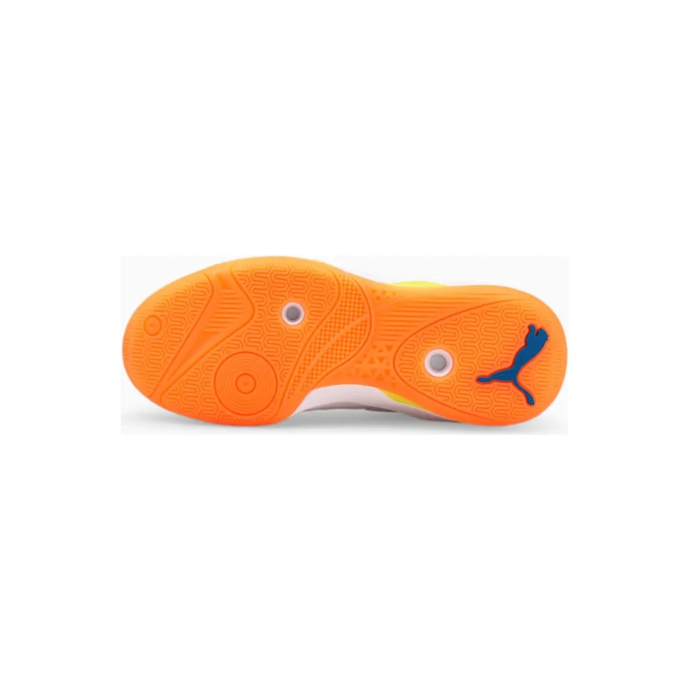 Puma Eliminate Power Nitro Handball Shoes White/Blue/Yellow (106460-03)
