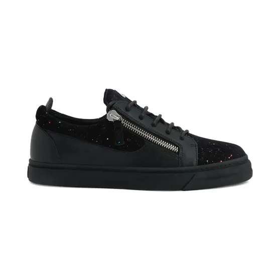 Giuseppe Zanotti Low-top met glitters en ritsdetail “Black” (RU50032H01)