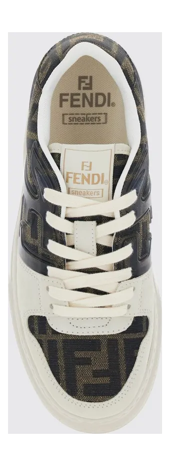 Fendi Match Platform Sneakers in FF Monogram Jacquard Fabric White (8E8572AQ6IF1PYW) (3)