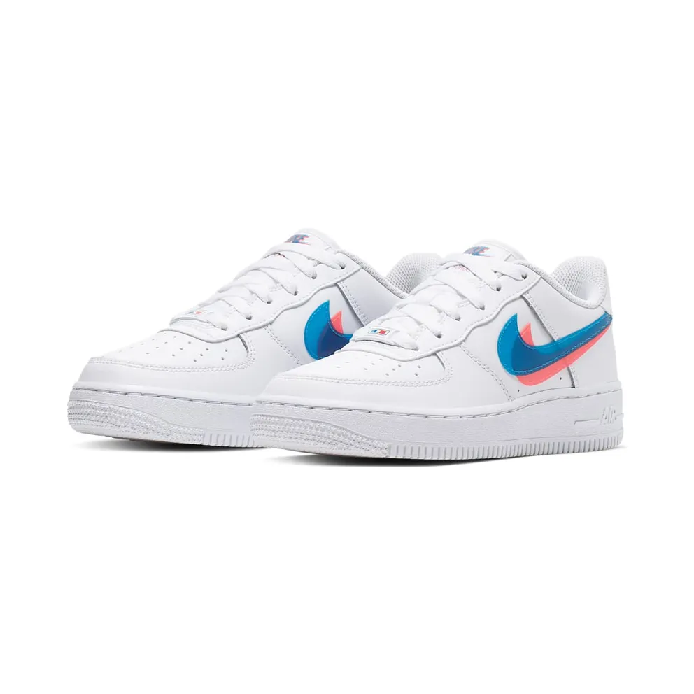 Nike Air Force 1 Low 3D Glasses (GS) White/Bright Crimson-Blue Hero (BV2551-100)
