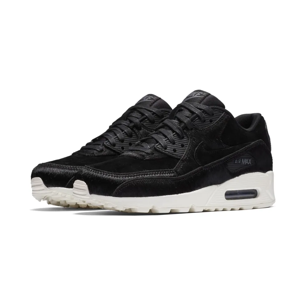 Nike Air Max 90 LX Black Pony Hair (W) Black/Black-Dark Grey-Sail (898512-006)