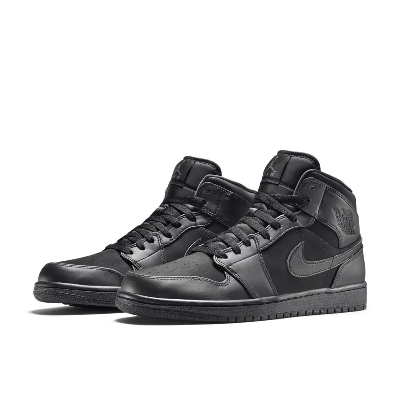 Jordan 1 Retro Mid Jeter Laser NYC Exclusive Black Black/Black-Black (554724-011)