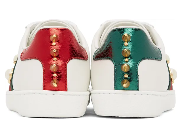 Gucci White Pearl Stud New Ace Sneakers (431887 02JP0) (4)