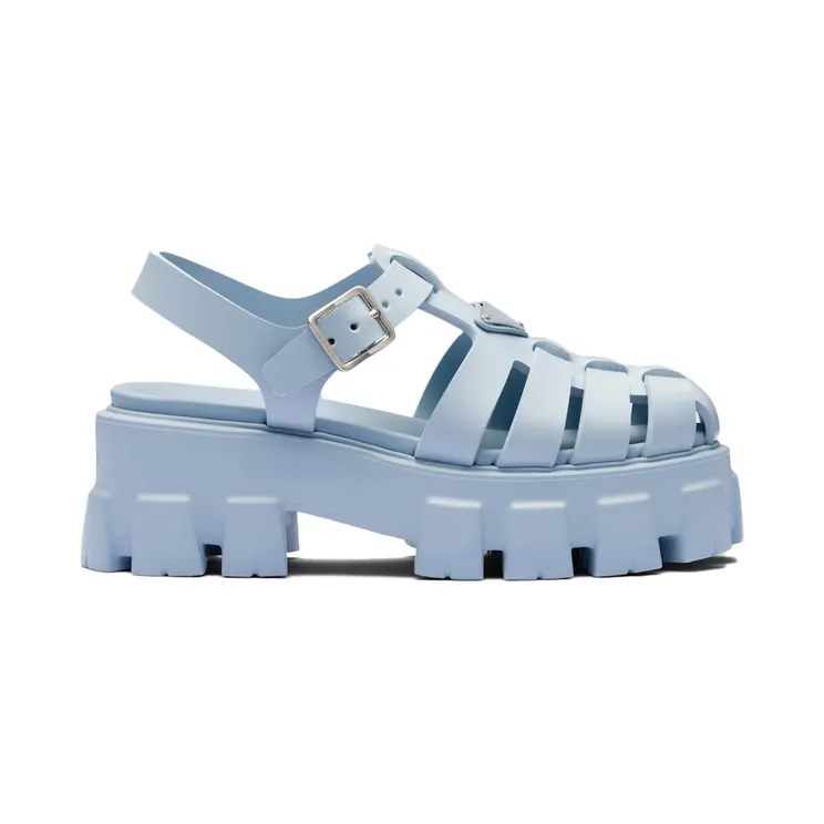 Prada Monolith Foam Rubber 55mm Sandals Light Blue (1X853M_3LKK_F0012_F_055)