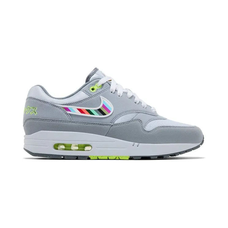 Nike Air Max 1 Wolf Grey/Multi-Color–Pure Platinum-Volt (JF4580-001)