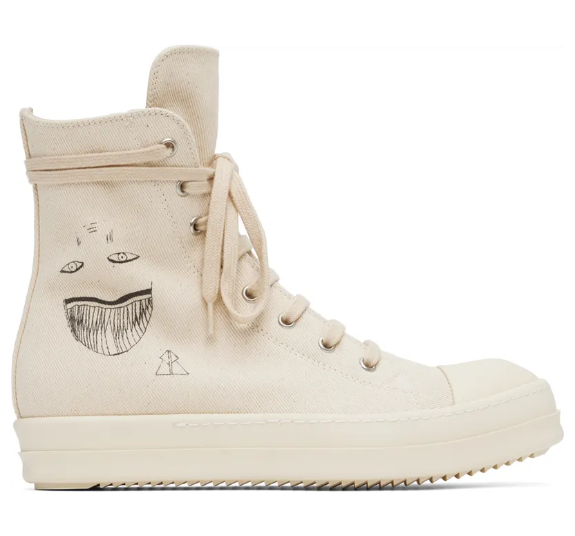 Rick Owens Drkshdw Off-White Denim Sneakers (DU02B4800 DQEP7)