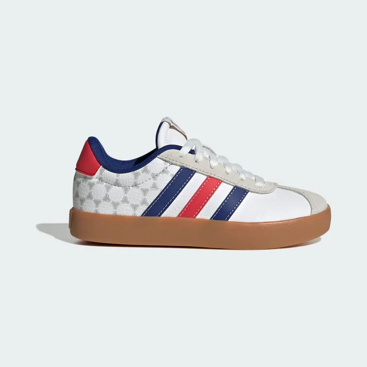 adidas VL Court 3.0 Shoes Kids “Cloud White / Pure Ruby / Mystery Ink” (KI3119)