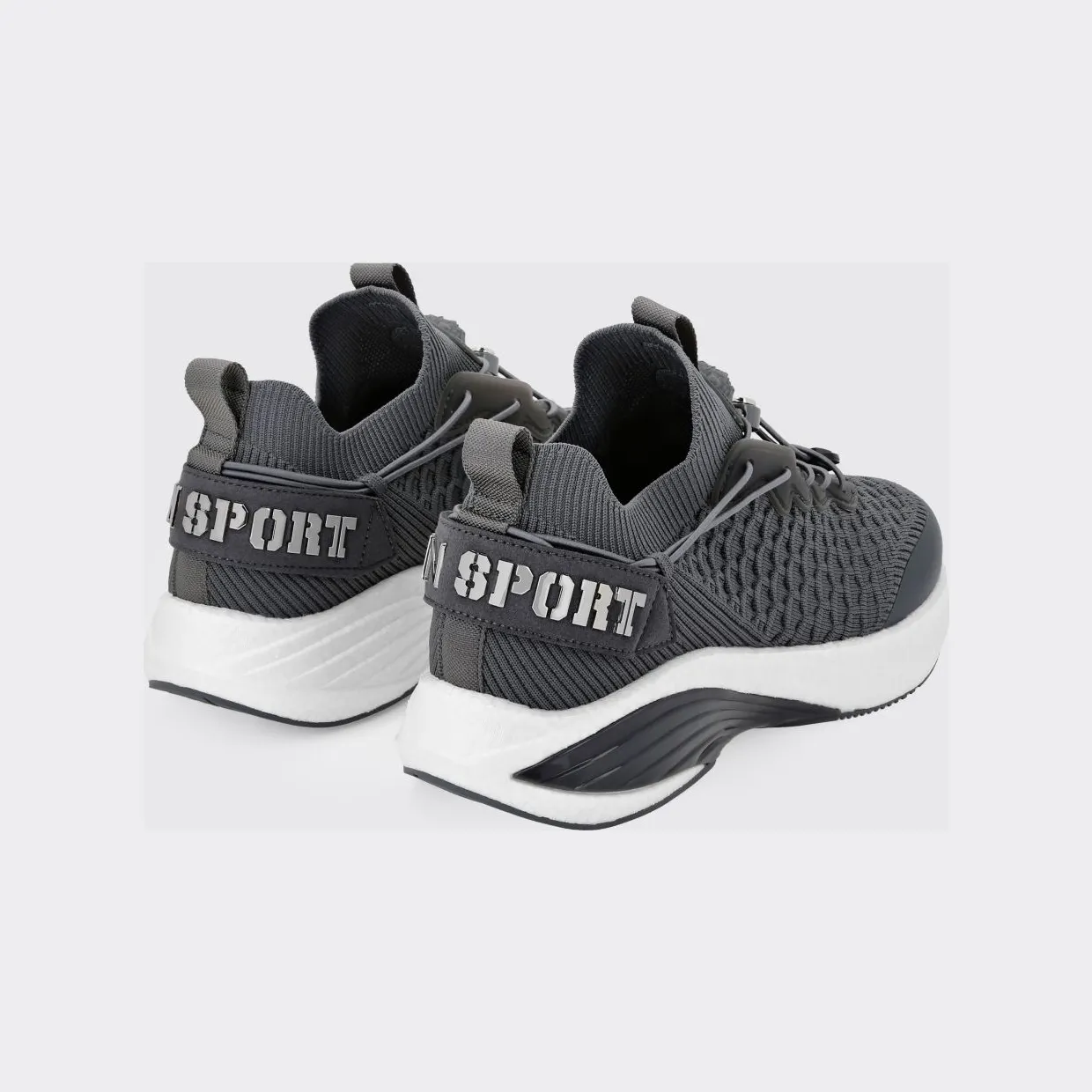 Plein Sport Crochet Knit Sneakers Grey (SAESUSC0751STE003N72) (2)