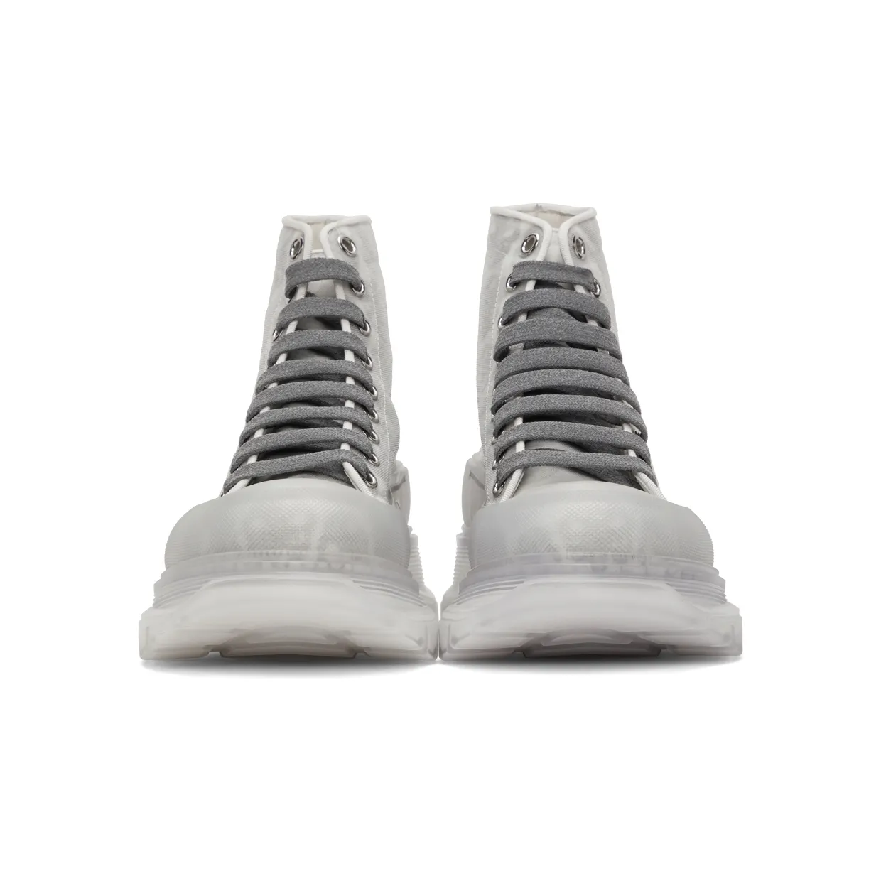 Alexander McQueen Grey Print Tread Slick High Sneakers (662675W4QR1) (2)