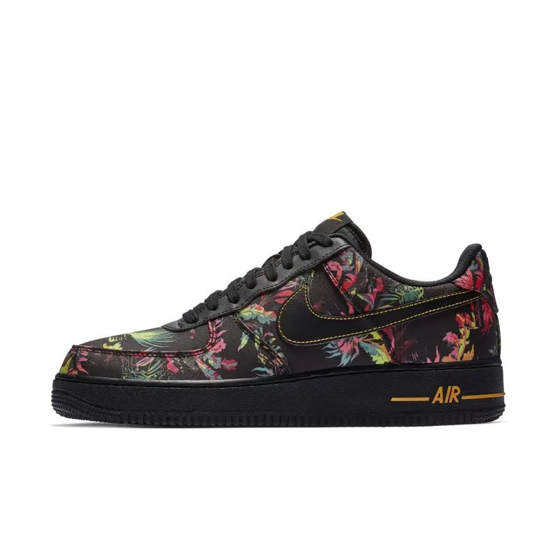 Nike Air Force 1 Low Floral (2019) Black/Multi-Color-Canyon Gold (BV6068-001)