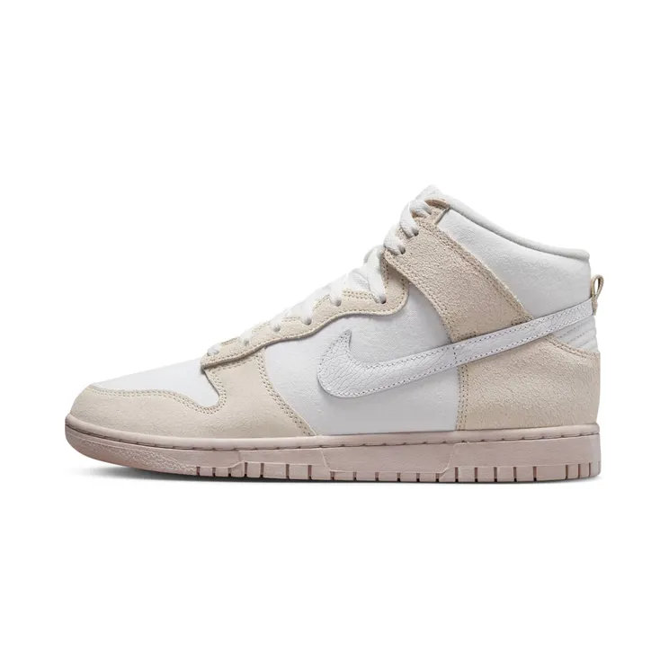 Nike Dunk High Retro PRM Cracked Leather Swoosh “Summit White / Phantom / Pink Oxford / White” (DV0822-100)