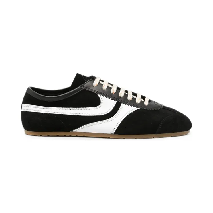 Dries Van Noten Suede-panelled Leather “Black/White” (0133 021700 998)