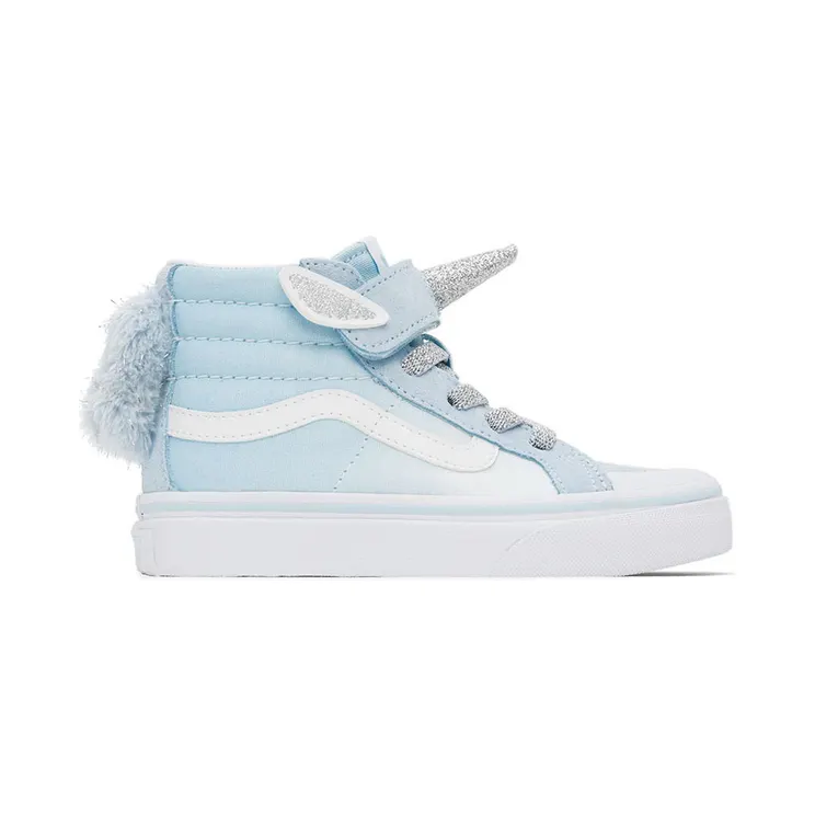 Vans Kids Blue Unicorn Sk8-Hi Reissue 138 V Little Kids Sneakers (VN0A4U1WASF1)
