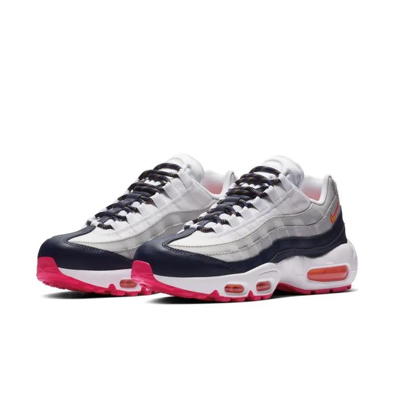 Nike Air Max 95 Midnight Navy Pure Platinum Laser Orange (W) Midnight Navy/Pure Platinum-White-Laser Orange (307960-405)