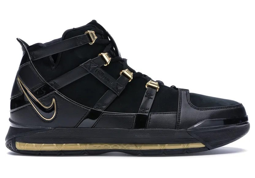 Nike LeBron Zoom 3 Black Metallic Gold