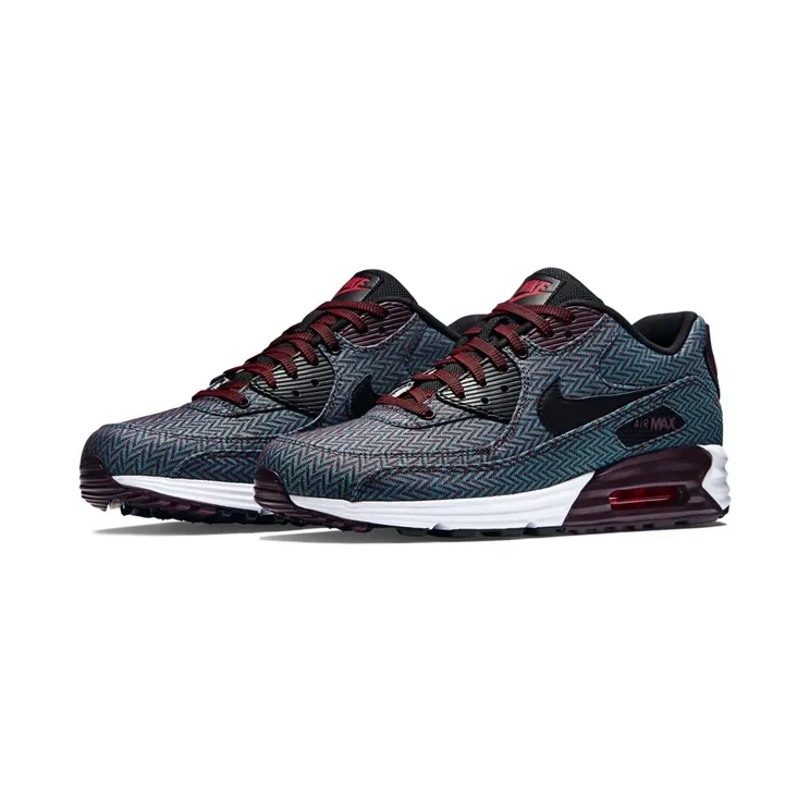 Nike Air Max Lunar90 Burgundy-Herringbone “Deep Burgundy / Hyper Jade / Challenge Red / Black” (705068-600)