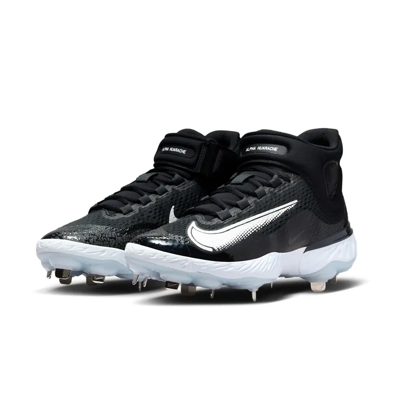 Nike Alpha Huarache Elite 4 Mid Black Blue Tint Pure Platinum White (DJ6520-001)