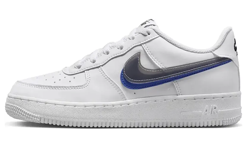 Nike Air Force 1 Low Impact Next Nature Double Swoosh White Black Blue (FD0688-100)