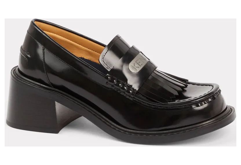 Kenzo Mocassins à Talons Kenzosmile En Cuir Femme Noir – Taille 37 (FD52LO705L67)