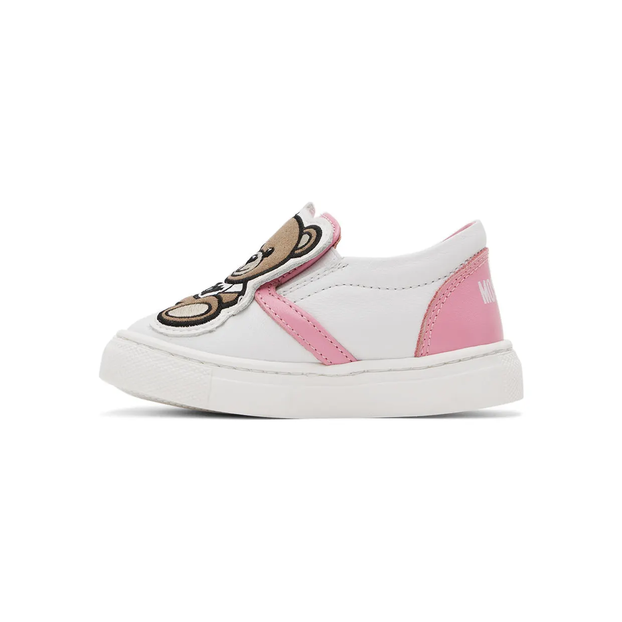 Moschino Baby White & Pink Teddy Slip-On Sneakers (71697) (3)