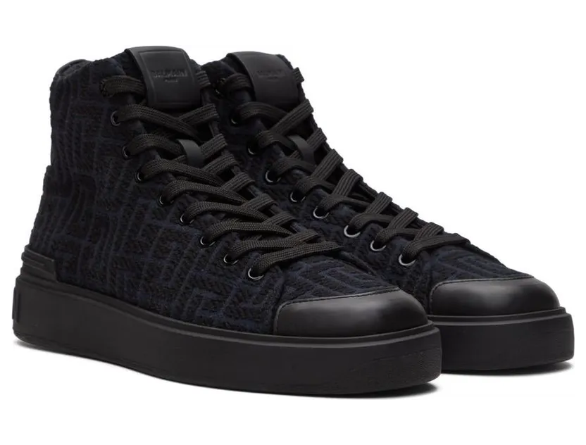 Balmain Black B-Court Sneakers (YM1VG290TJCM) (4)