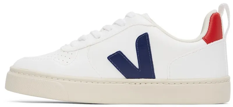Veja Kids White & Navy Vegan V-10 Lace-Up (CX0712570)