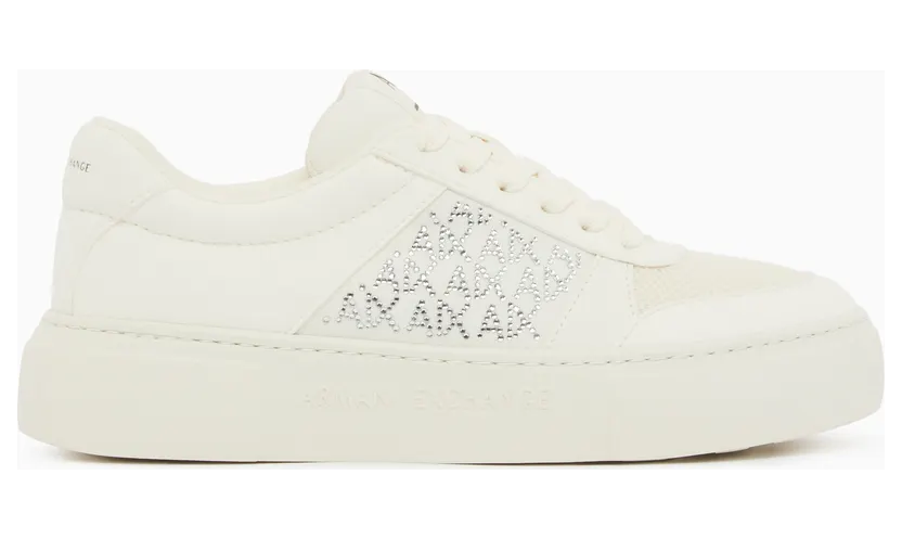 Armani Lace-Up Low-Top Sneakers In Textured Mesh With A Thick Sole (XW002788-AF23057-U0011)