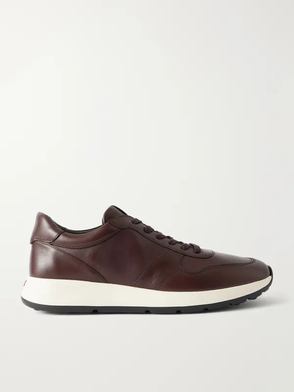 Tod’s Paneled Leather Sneakers Dark brown (XXM79K0Z281THC)