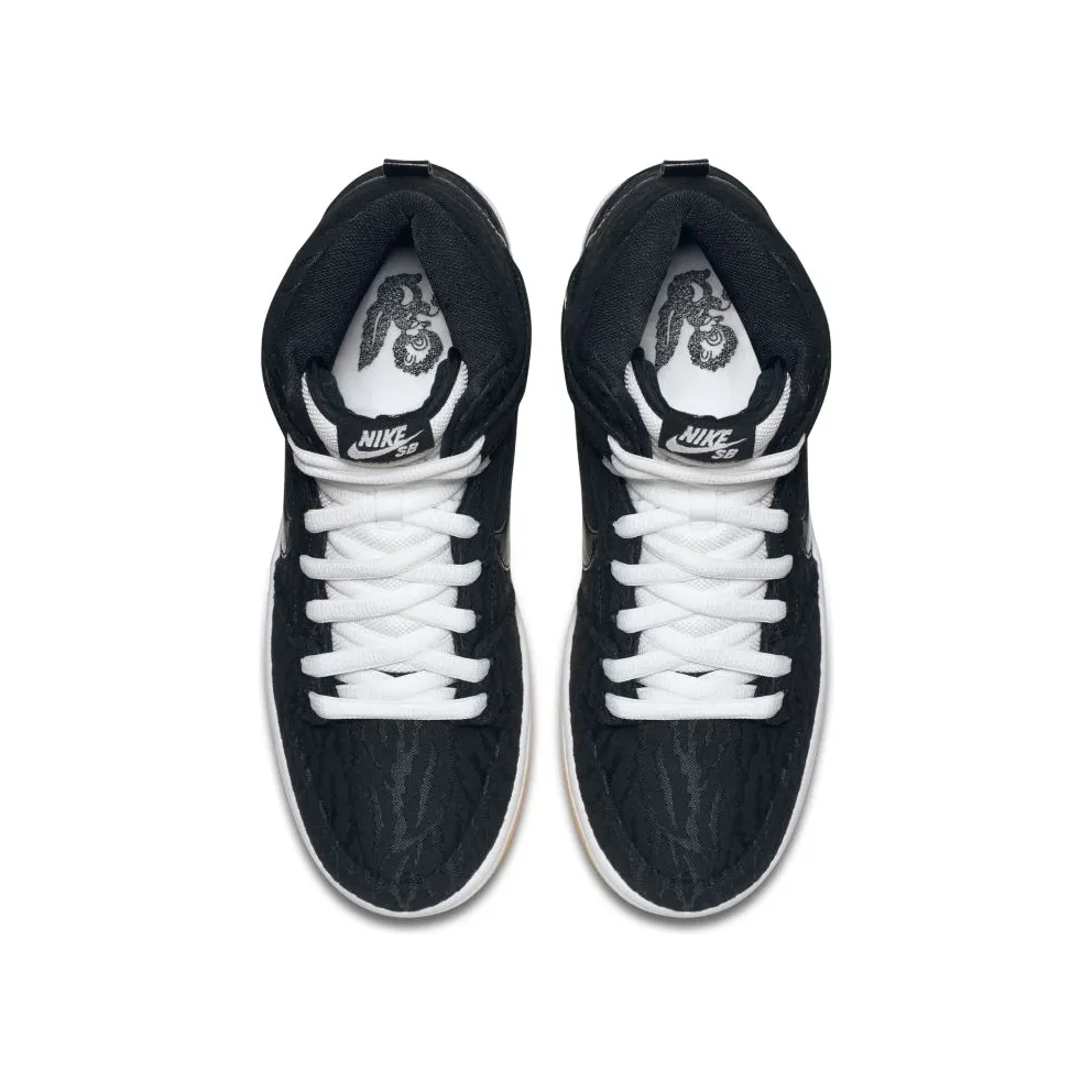 Nike SB Dunk High Skunk Black/Black-White-Laser Orange (305050-034)