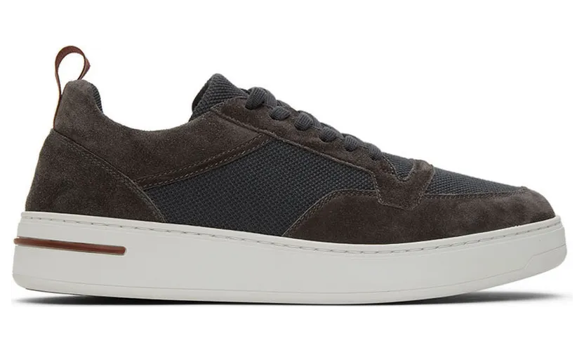 Loro Piana Grey Newport Knitted Walk Sneakers (FAL7953)