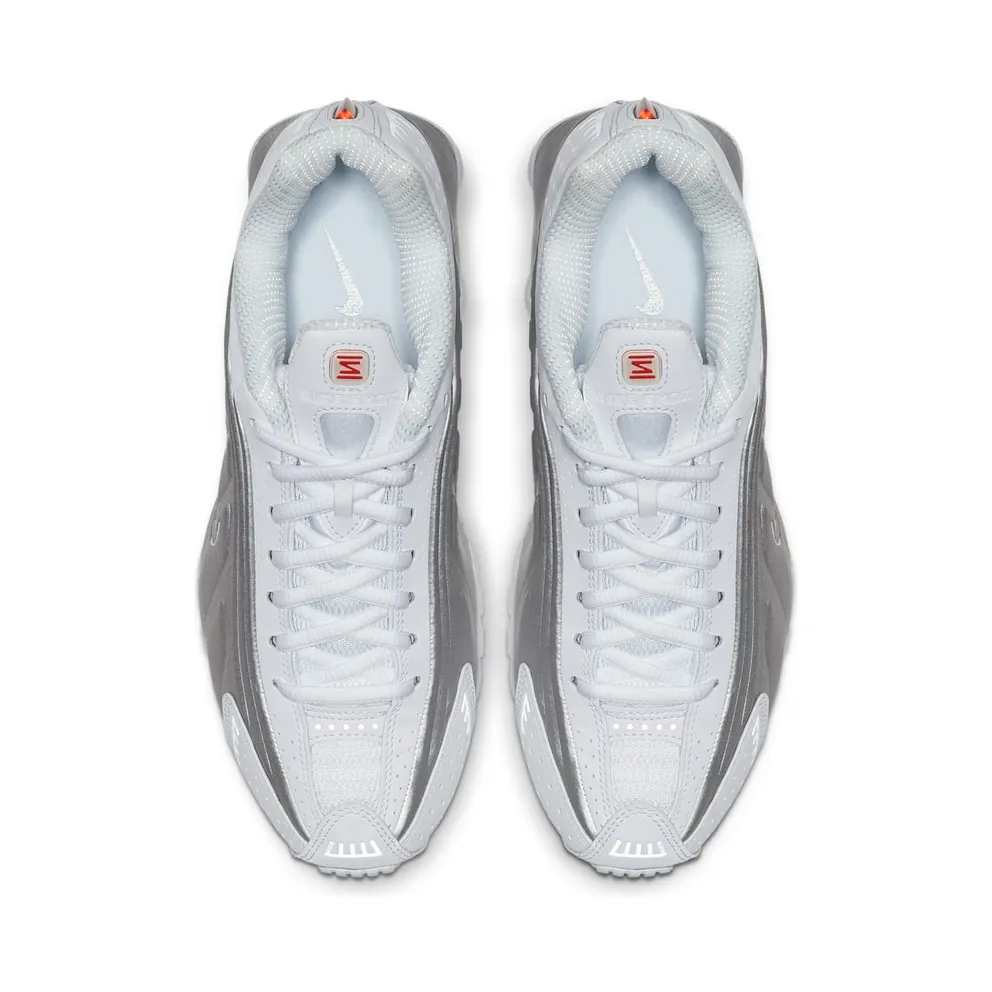 Nike Shox R4 White Metallic (W) White/White-Metallic Silver-Max Orange (AR3565-101)