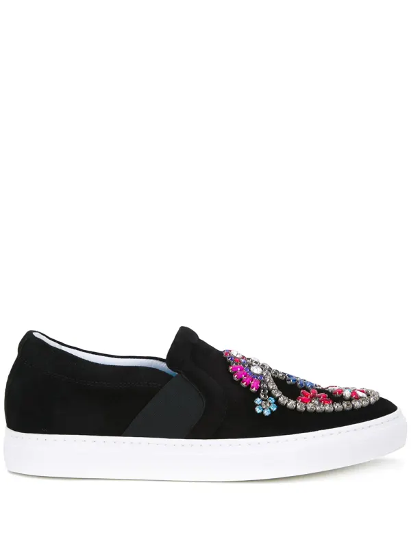 Lanvin Verzierte Slip-On-Sneakers – Black (FWSKPK3DKIRIH16)