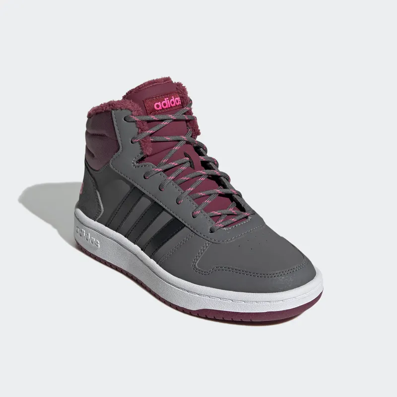 adidas Hoops 2.0 Mid Grey Five / Core Black / Screaming Pink (GZ7796)