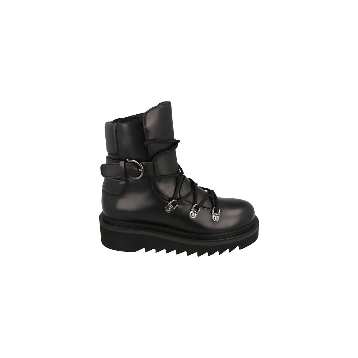 Ferragamo Elimo Lace-Up Leather Boots Black (01D951-756775-1C)