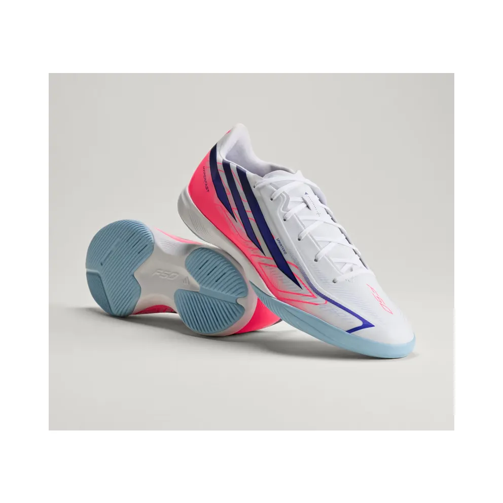 adidas F50 Hyperfast League Indoor Football Boots “Cloud White / Solar Purple / Solar Turbo” (KK1061)