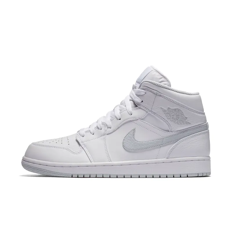 Jordan 1 Mid White Pure Platinum Swoosh White/Pure Platinum (554724-108)