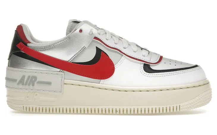 Nike Air Force 1 Low Shadow White Silver Gym Red (FN6335-100)