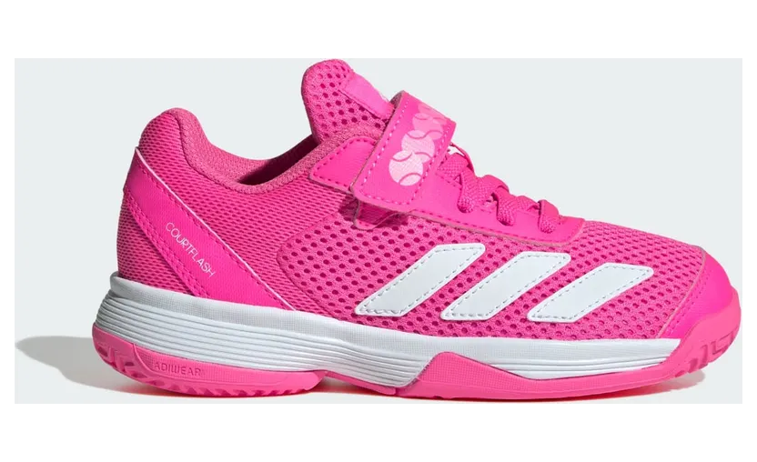 Adidas Courtflash Tennisschoenen met Klittenband Kids Lucid Pink / Cloud White / Lucid Pink (JR4428)