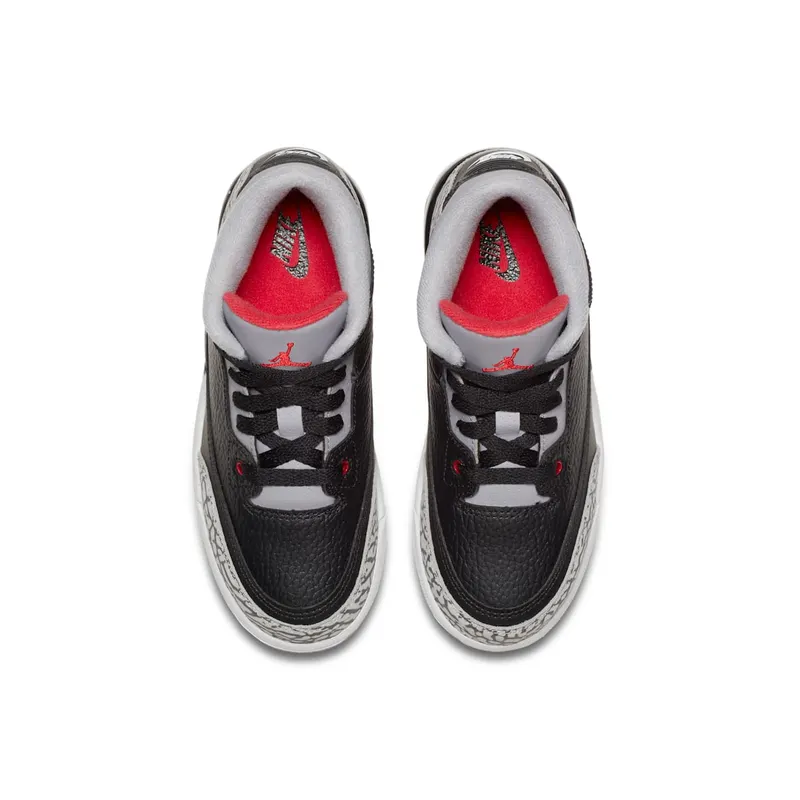 Jordan 3 Retro Black Cement 2018 (PS) Black/Fire Red-Cement Grey-White (429487-021)
