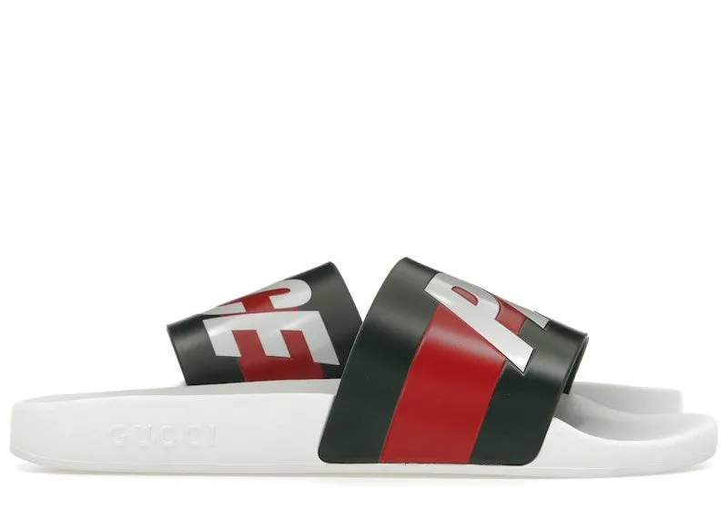 Palace x Gucci Logo Web Slide Sandal White (723349 9AAAF 8818)