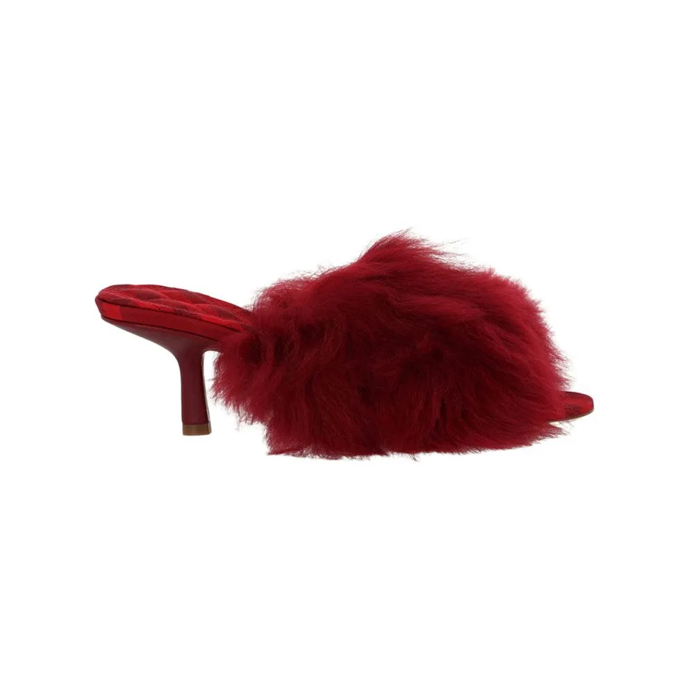 Burberry Jackie Shearling Mules Berry (8077590)