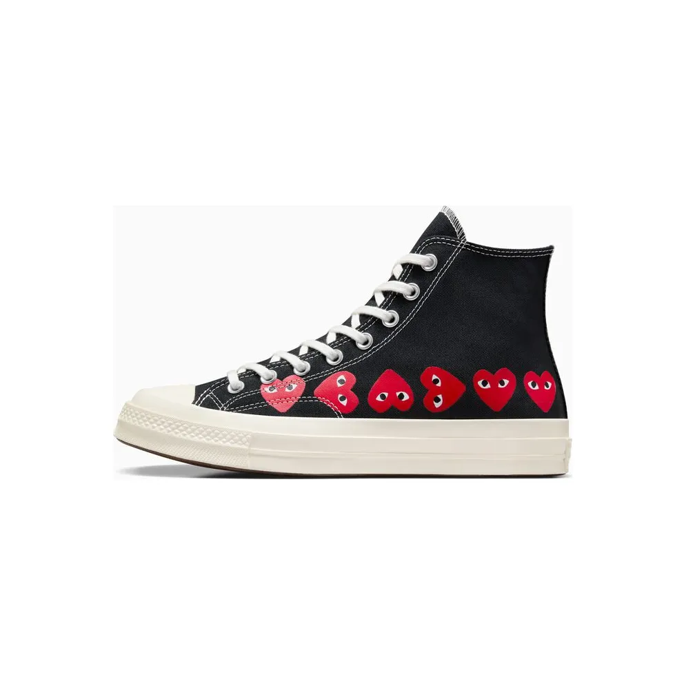 Converse X Comme Des Garcons Play Chuck 70 Multi Heart Black High Risk Red Egret (A08147C)